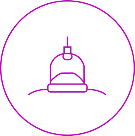 Egy lila ikon a Masszázs Varázs köpölyözéséről.