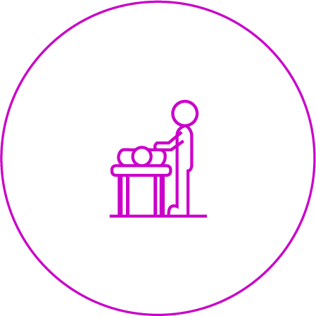 Egy lila ikon a Masszázs Varázs lábmasszázsáról.