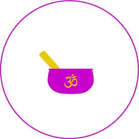 Egy lila ikon a Masszázs Varázs Tibeti mézmasszázsáról..